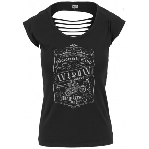 Dragstrip Kustom Widow Maker Ripped Back Cut Biker Tee